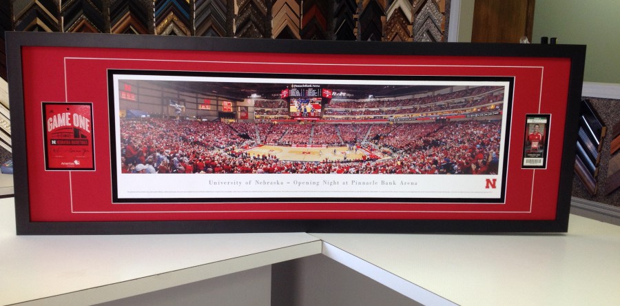 Basketball Photo with Tickets Framed