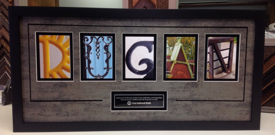 Custom Letters with Plate Framed