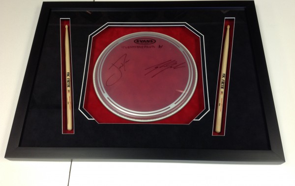 Drumhead with Sticks Custom Framed