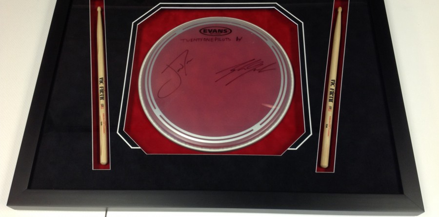 Drumhead with Sticks Custom Framed