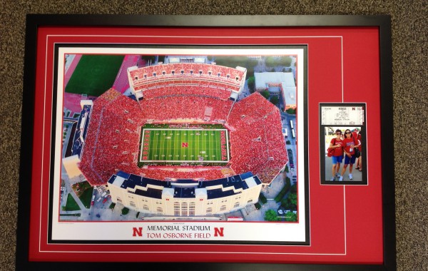 Football Print and Ticket Framed