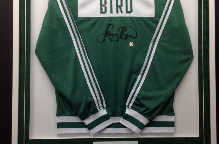 larry bird framed jersey