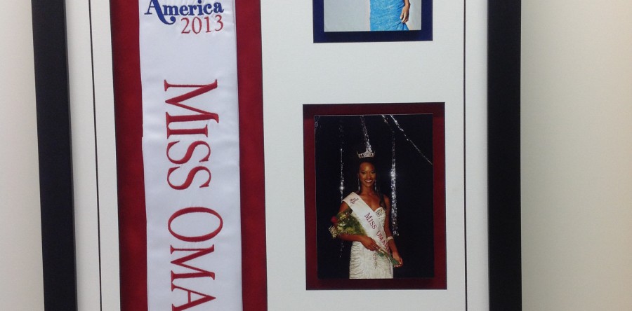 Ribbon and Photos Custom Framed