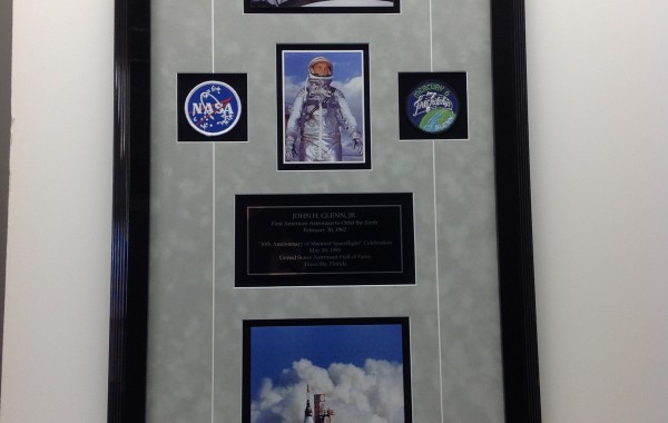 Space Program Items Framed