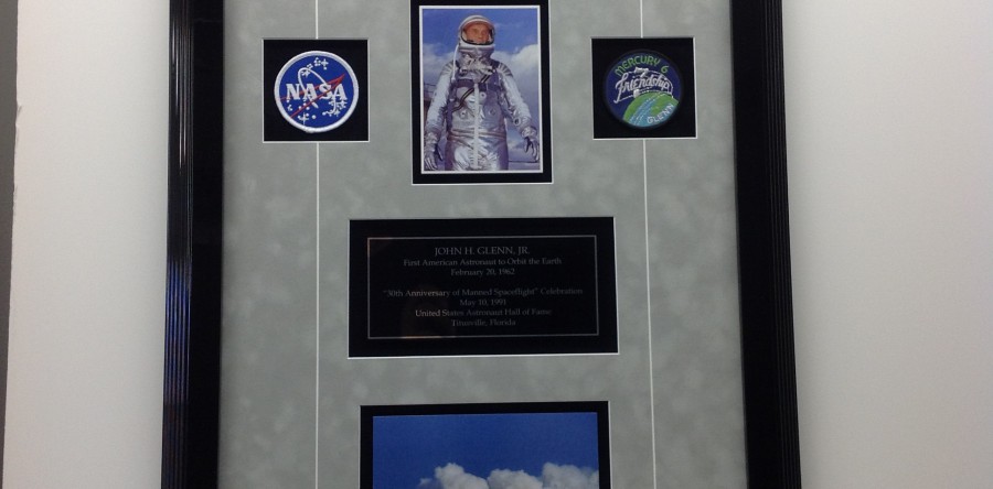 Space Program Items Framed