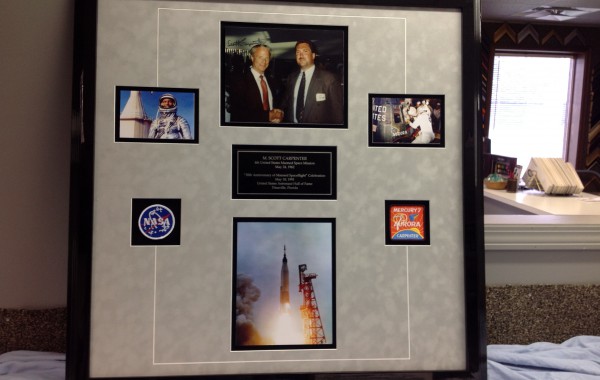 Space Program Items Framed