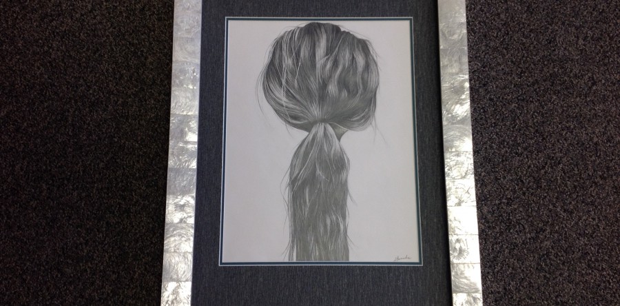 Pencil Drawing with Real Pearl Frame