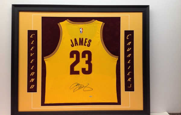 LeBron James Jersey Framed with Laser Cut-Out Letters