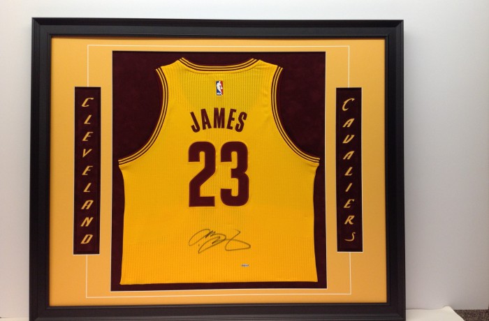 LeBron James Jersey Framed with Laser Cut-Out Letters