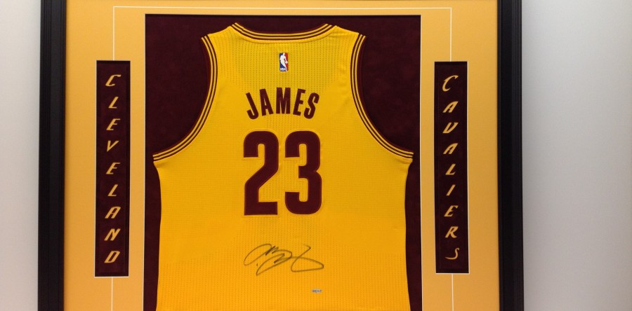 LeBron James Jersey Framed with Laser Cut-Out Letters