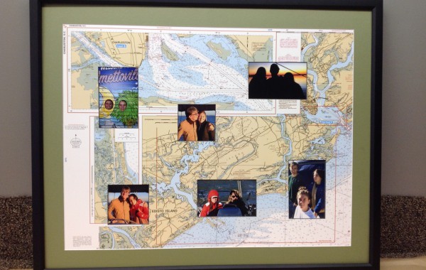 Vacation Map Framed with Family Photos