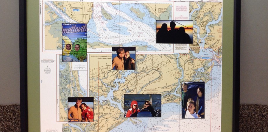 Vacation Map Framed with Family Photos