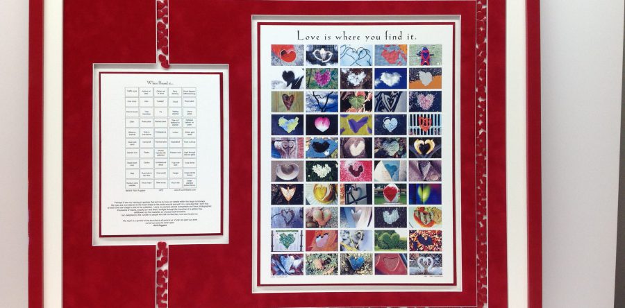 Heart Poster framed with Heart Buttons