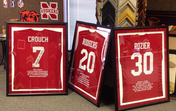 3 Heisman Jerseys Framed