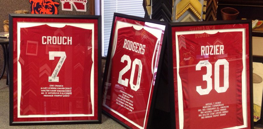 3 Heisman Jerseys Framed