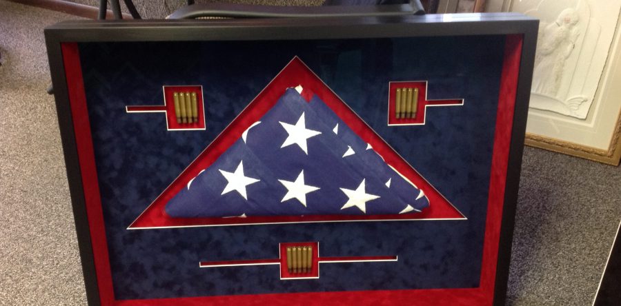 Memorial Flag with Bullets