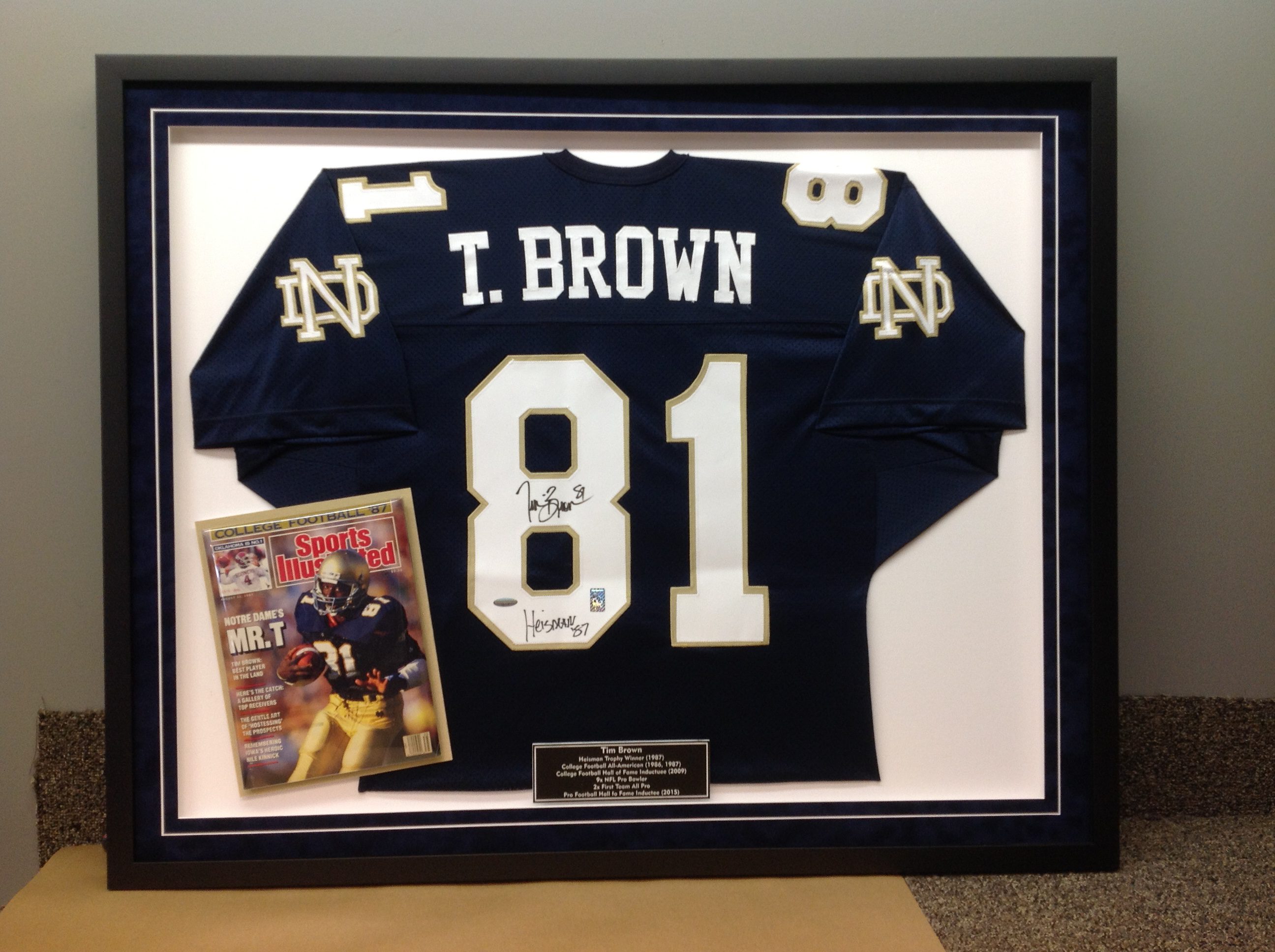 framed football jersey