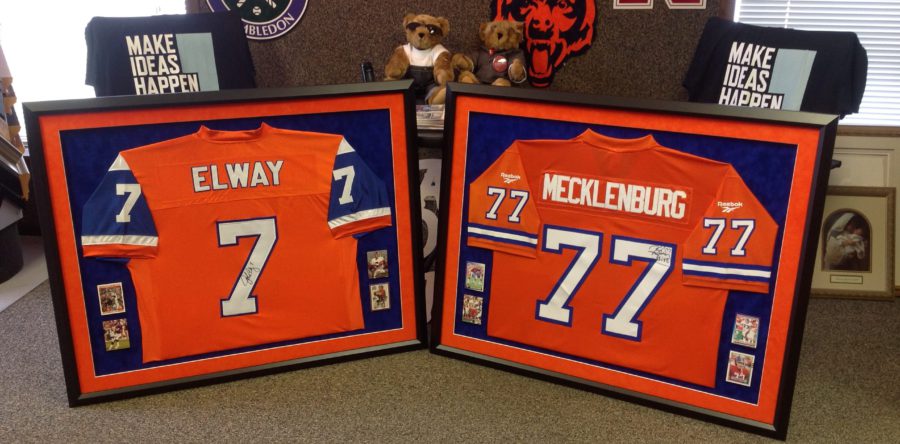 Denver Broncos Jerseys Framed