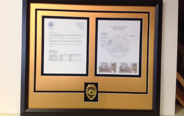 Master Plumber Certificate Framed