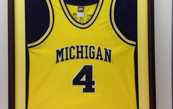 University of Michigan Basketball Jersey with Custom Logo and Engraved Plate