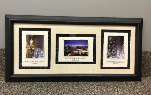 Postcards Framed with Fabric Background