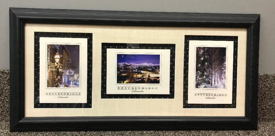Postcards Framed with Fabric Background