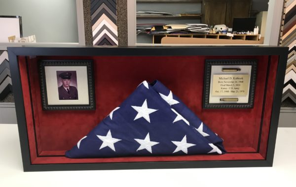 Memorial Flag w/Photo & Engraved Plate