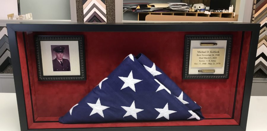Memorial Flag w/Photo & Engraved Plate