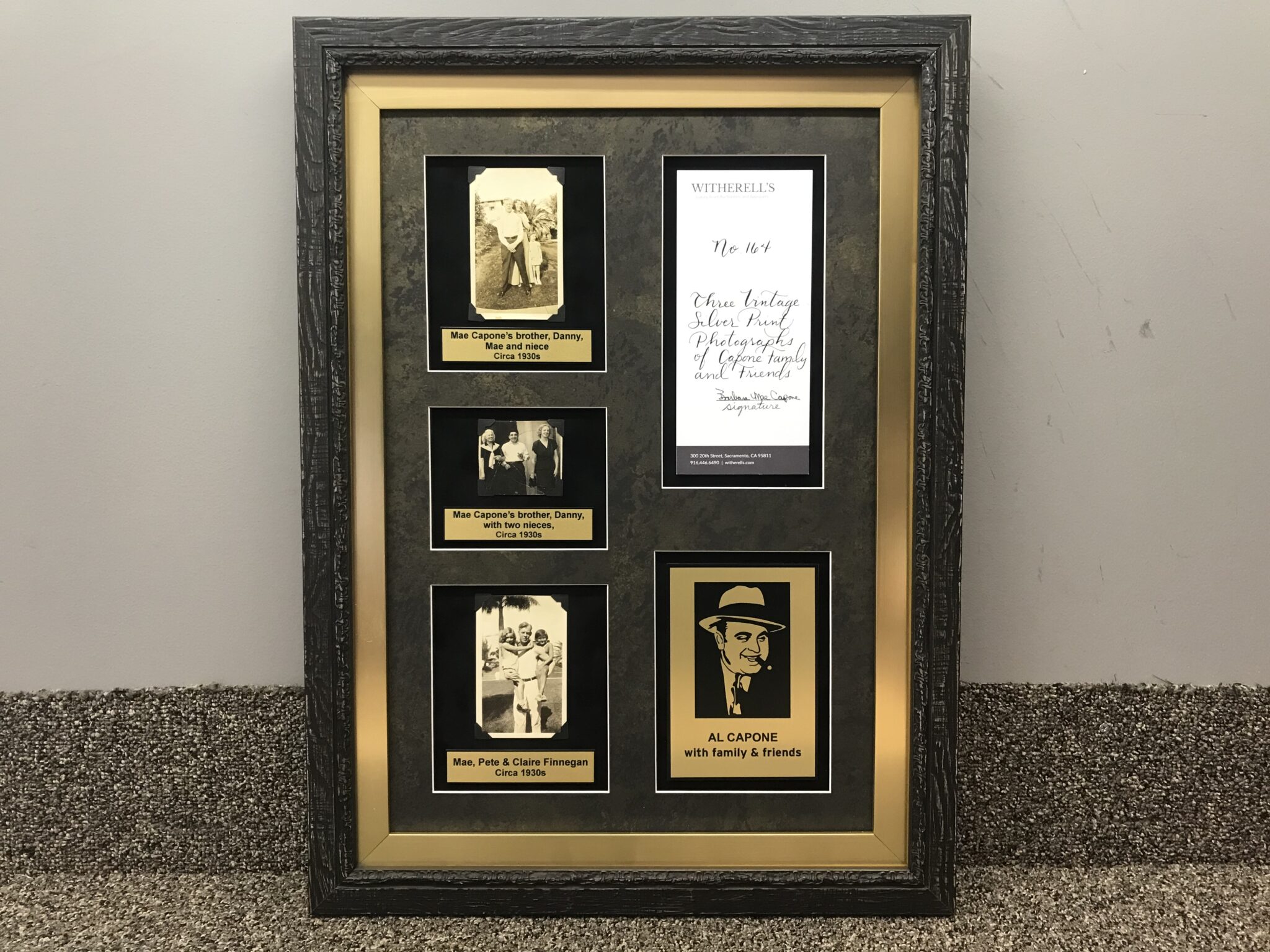 Al Capone Photos & Engraved Plates B&C Custom Framing
