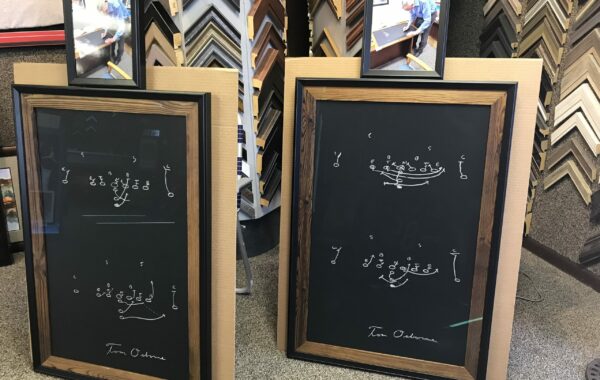 Handwritten Plays on Chalkboard Signed by Tom Osborne