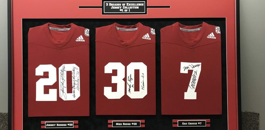 3 Nebraska Heisman Signed Jerseys in one Frame