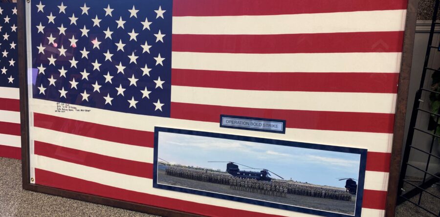 USA Flag with Photo and Engraved Plate